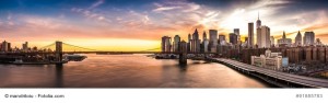 Brooklyn Bridge panorama at sunset